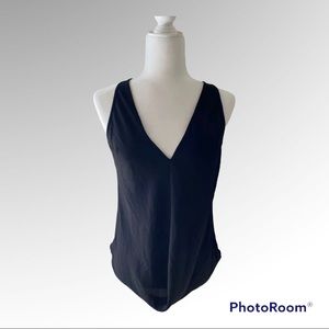 Naked Zebra sheer v neck top Sz M